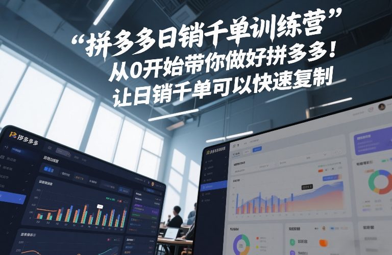 拼多多日销千单训练营，从0开始带你做好拼多多，让日销千单可以快速复制(更新26年4月)-青禾学社