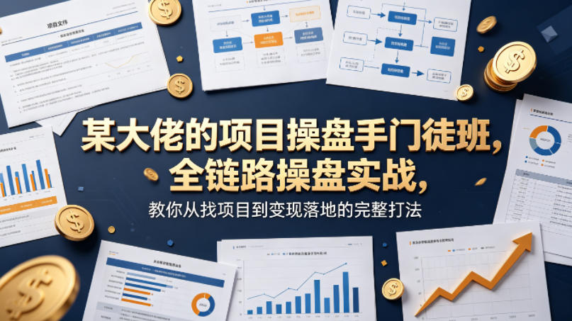 某大佬的项目操盘手门徒班，全链路操盘实战，教你从找项目到变现落地的完整打法-青禾学社
