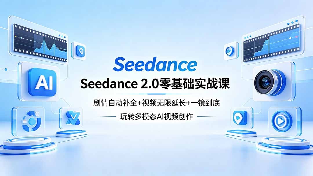 Seedance 2.0零基础实战课：剧情自动补全+视频无限延长+一镜到底：玩转多模态AI视频创作-青禾学社