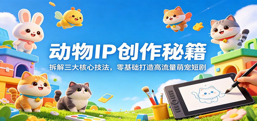 动物IP创作秘籍：拆解三大核心技法，零基础打造高流量萌宠短剧-青禾学社