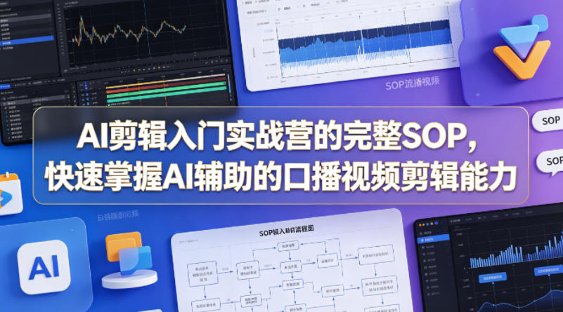 AI剪辑入门实战营的完整SOP，快速掌握AI辅助的口播视频剪辑能力-青禾学社