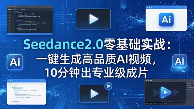 Seedance2.0零基础实战：一键生成高品质AI视频，10分钟出专业级成片-青禾学社