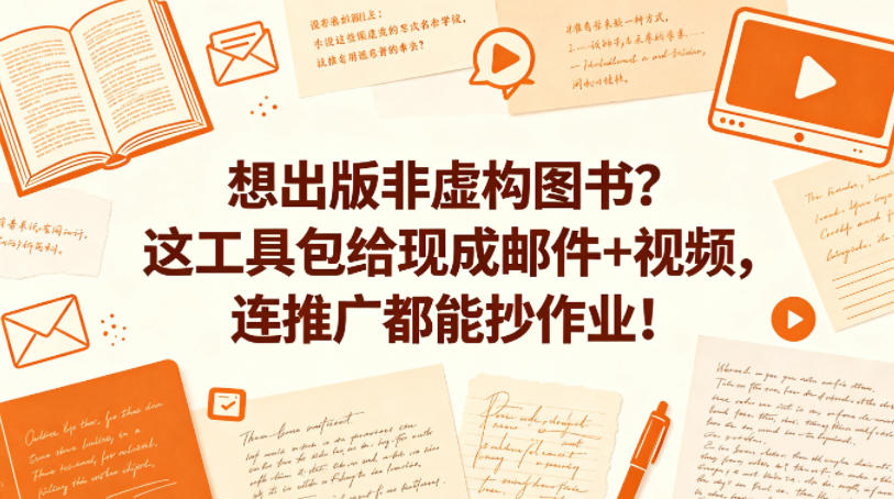 想出版非虚构图书？这工具包给现成邮件+视频，连推广都能抄作业！【原创双语字幕】-青禾学社