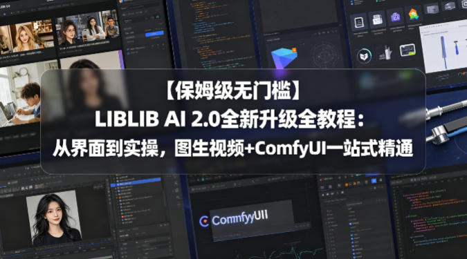 【保姆级无门槛】LIBLIB AI 2.0全新升级全教程：从界面到实操，图生视频+ComfyUI一站式精通-青禾学社