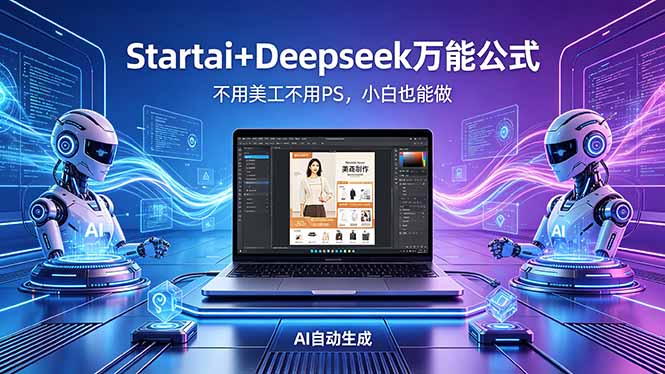 AI自动做电商详情页：Startai+Deepseek万能公式，不用美工不用PS，小白也能做-青禾学社