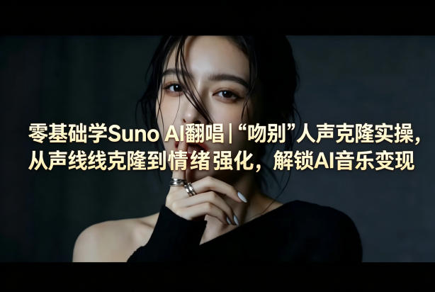 零基础学Suno AI翻唱|《吻别》人声克隆实操,从声线克隆到情绪强化,解锁AI音乐变现-青禾学社