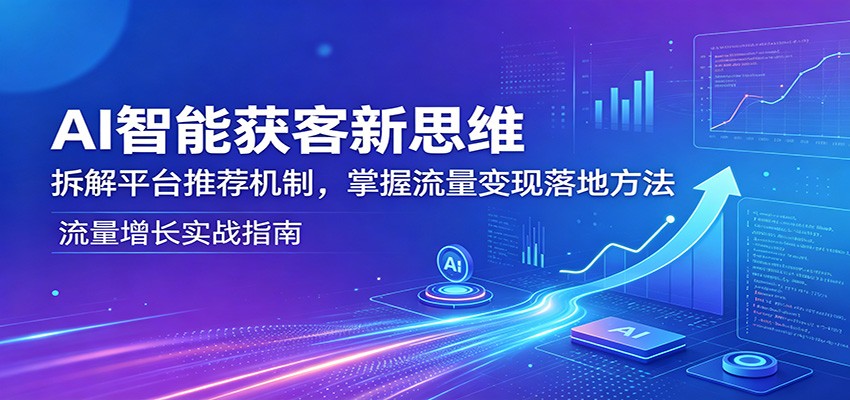 AI智能获客新思维：拆解平台推荐机制，掌握流量变现落地方法-青禾学社