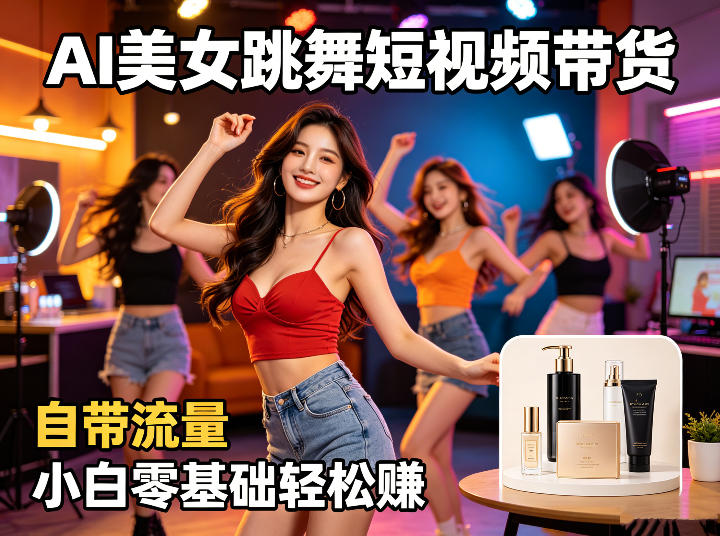 AI美女跳舞短视频带货:自带流量,小白零基础轻松賺,详细拆解-青禾学社