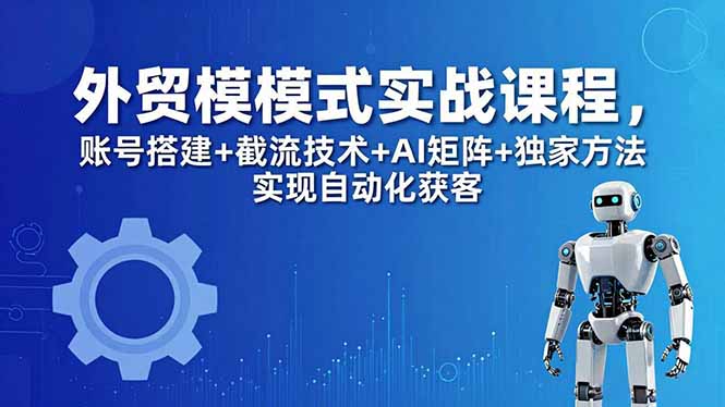 外贸新模式实战课程-更新5月，账号搭建+截流技术+AI矩阵+独家方法实现自动化获客-青禾学社