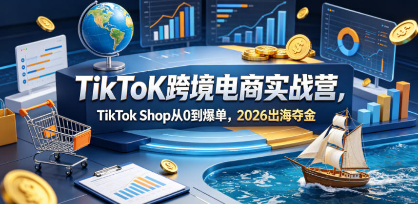TikToK跨境电商实战营，TikTok Shop从0到爆单，2026出海夺金-青禾学社