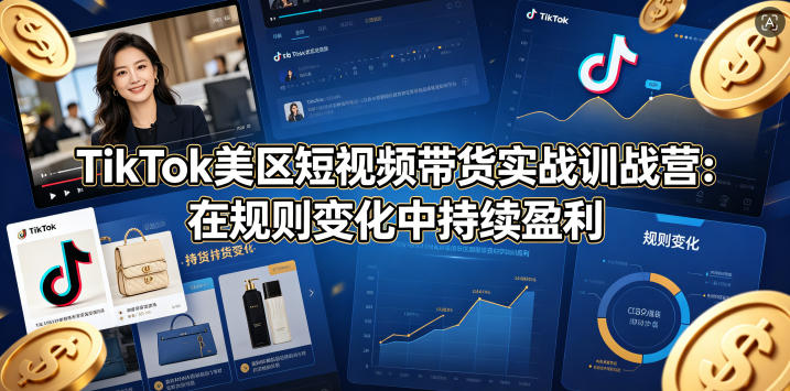 TikTok美区短视频带货实战训战营：在规则变化中持续盈利-青禾学社