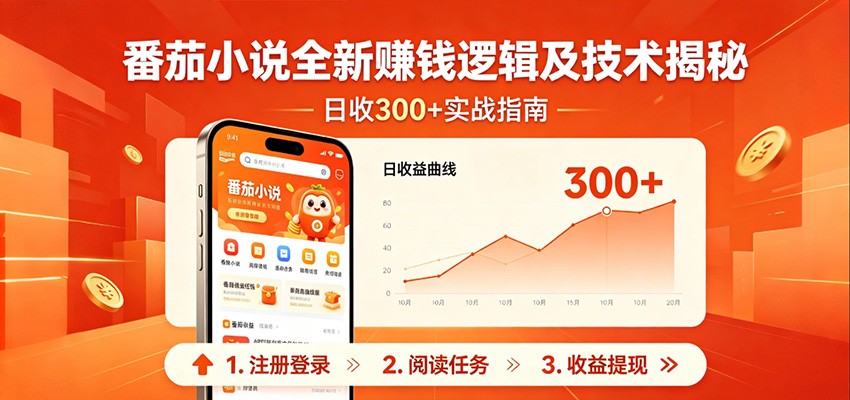 番茄小说全新赚钱逻辑及技术日收300+，小白新书皆可做！无脑赚就行了！-青禾学社