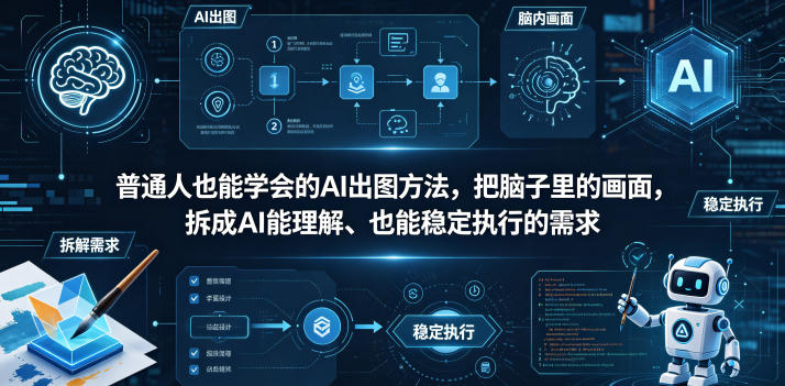 普通⼈也能学会的AI出图⽅法，把脑子里的画面，拆成AI能理解、也能稳定执行的需求【文档】-青禾学社
