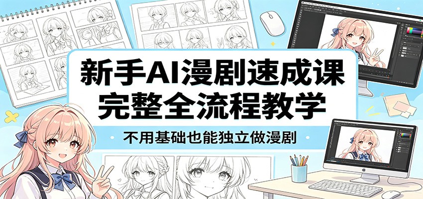 新手AI漫剧速成课：完整全流程教学，不用基础也能独立做漫剧-青禾学社