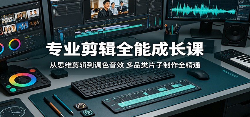 专业剪辑全能成长课：从思维剪辑到调色音效，多品类片子制作全精通-青禾学社