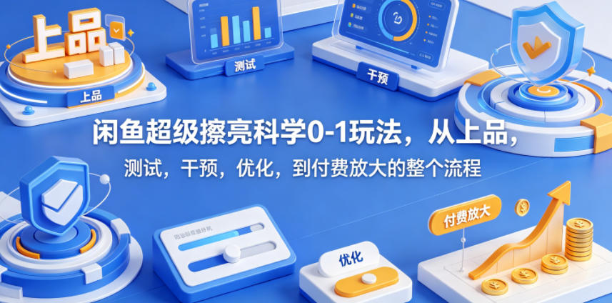 闲鱼超级擦亮科学0-1玩法，从上品，测试，干预，优化，到付费放大的整个流程-青禾学社