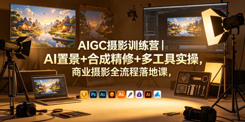 AIGC摄影训练营｜AI置景+合成精修+多工具实操，商业摄影全流程落地课-青禾学社