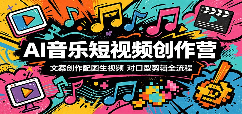 AI音乐短视频创作营：文案创作配图生视频，对口型剪辑全流程-青禾学社