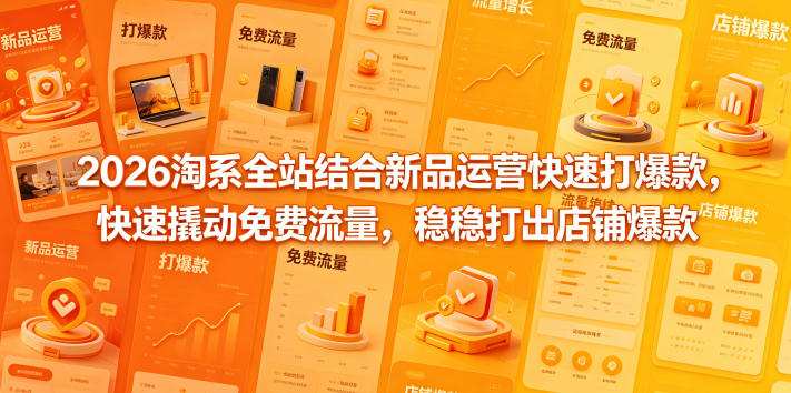 2026淘系全站结合新品运营快速打爆款，快速撬动免费流量，稳稳打出店铺爆款(更新5月12日)-青禾学社