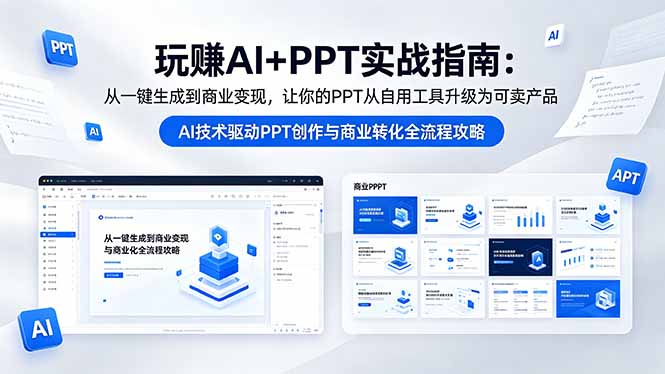 玩赚AI+PPT实战指南-更新5月13：从一键生成到商业变现，让你的PPT从自用工具升级为可卖产品-青禾学社