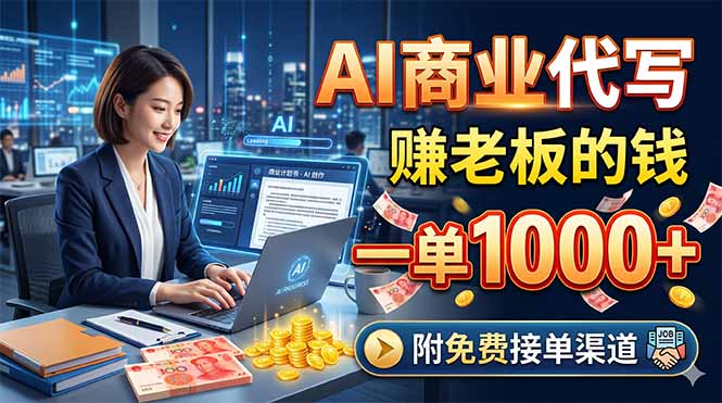 AI商业代写，赚老板的钱，一单1000+，附免费接单渠道-青禾学社