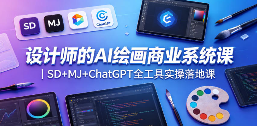 设计师的AI绘画商业系统课｜SD+MJ+ChatGPT全工具实操落地课-青禾学社
