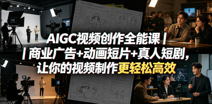 AIGC视频创作全能课｜商业广告+动画短片+真人短剧，让你的视频制作更轻松高效-青禾学社
