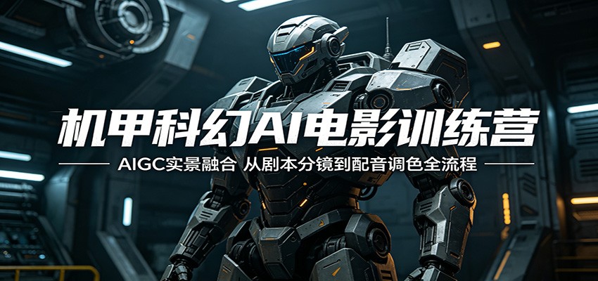 机甲科幻AI电影训练营：AIGC实景融合，从剧本分镜到配音调色全流程-青禾学社
