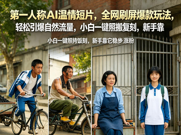 第一人称AI温情短片，全网刷屏爆款玩法，轻松引爆自然流量，小白一键照搬复刻，新手靠它稳步涨粉-青禾学社