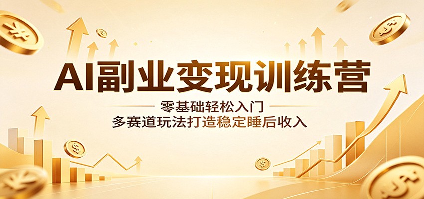 AI副业变现训练营:零基础轻松入门,多赛道玩法打造稳定睡后收入-青禾学社