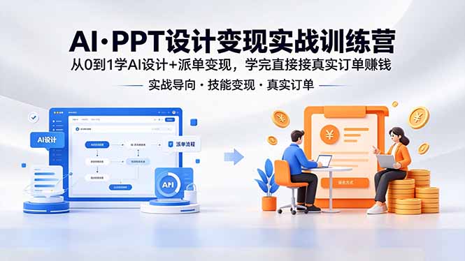 AI·PPT设计变现实战训练营，从0到1学AI设计+派单变现，学完直接接真实订单赚钱-青禾学社