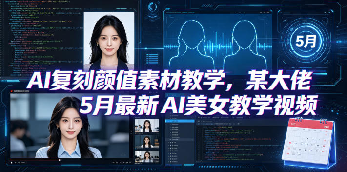 AI复刻颜值素材教学，某大佬5月最新AI美女教学视频，内含4月好物复刻教学-青禾学社