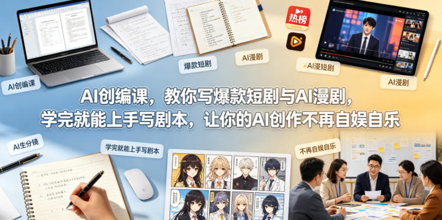 AI创编课，教你写爆款短剧与AI漫剧，学完就能上手写剧本，让你的AI创作不再自娱自乐-青禾学社