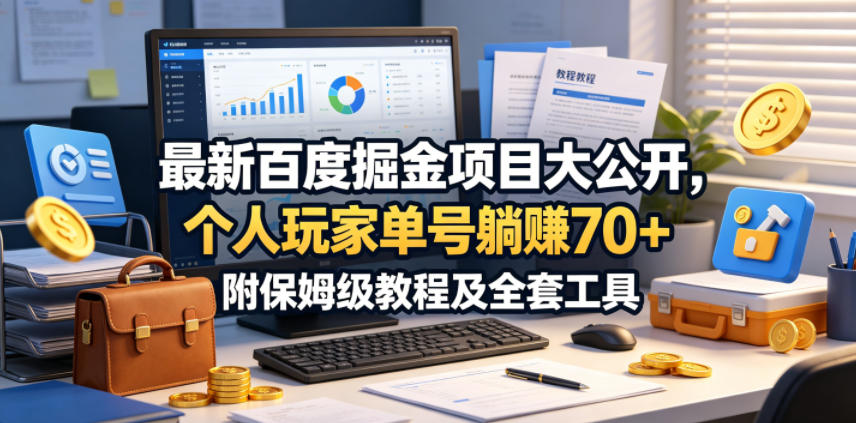 最新百度掘金项目大公开，个人玩家单号躺賺70+，附保姆级教程及全套工具【揭秘】-青禾学社
