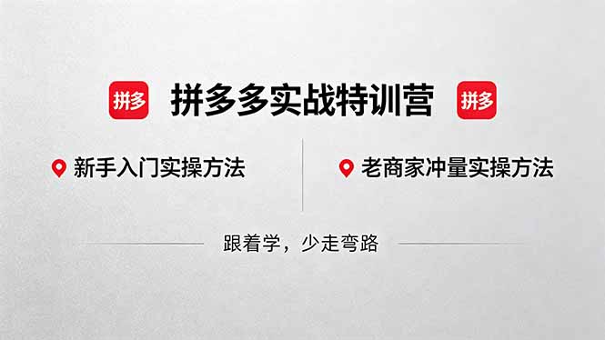 拼多多实战特训营(更新5月15-青禾学社