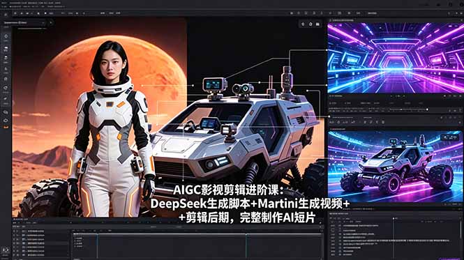 AIGC影视剪辑进阶课：DeepSeek生成脚本+Martini生成视频+剪辑后期，完整制作AI短片-青禾学社