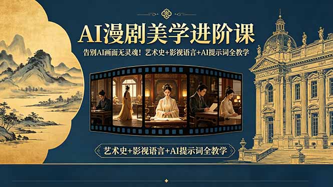 告别AI画面无灵魂！AI漫剧美学进阶课，艺术史+影视语言+AI提示词全教学-青禾学社