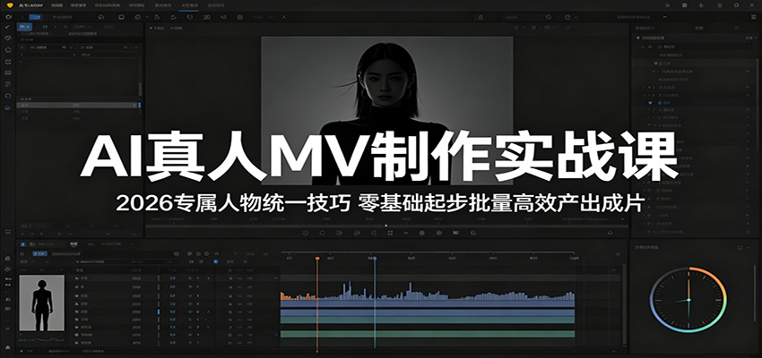 AI真人MV制作实战课：2026专属人物统一技巧，零基础起步批量高效产出成片-青禾学社