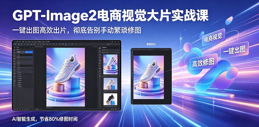 GPT-Image2电商视觉大片实战课，一键出图高效出片，彻底告别手动繁琐修图-青禾学社