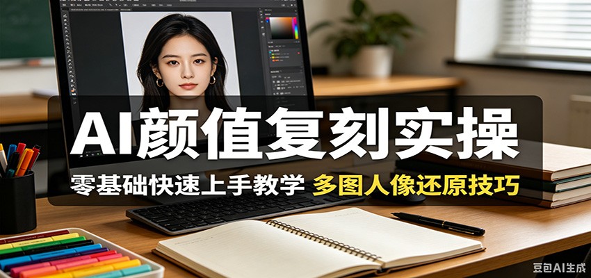 AI颜值复刻实操，零基础快速上手教学，多图人像还原技巧-青禾学社