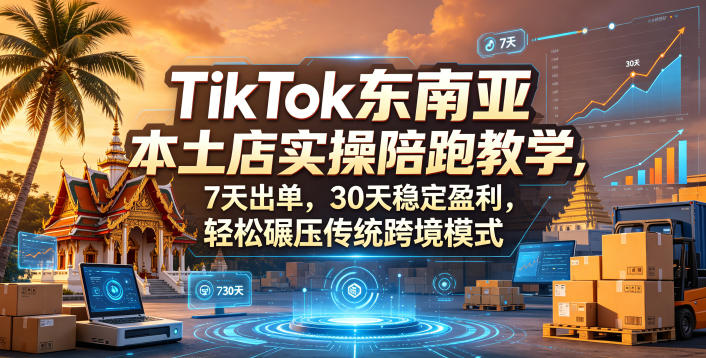 TikTok东南亚本土店实操陪跑教学，7天出单，30天稳定盈利，轻松碾压传统跨境模式(更新0516)-青禾学社