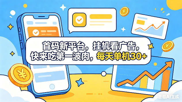 首码新平台，挂G自动看广告，快来吃第一波肉，每天单机30+，可矩阵放大【揭秘】-青禾学社