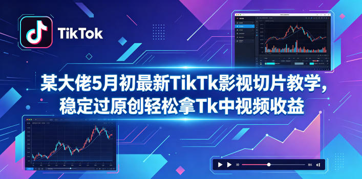 某大佬5月初最新TikTk影视切片教学，稳定过原创轻松拿Tk中视频收益-青禾学社