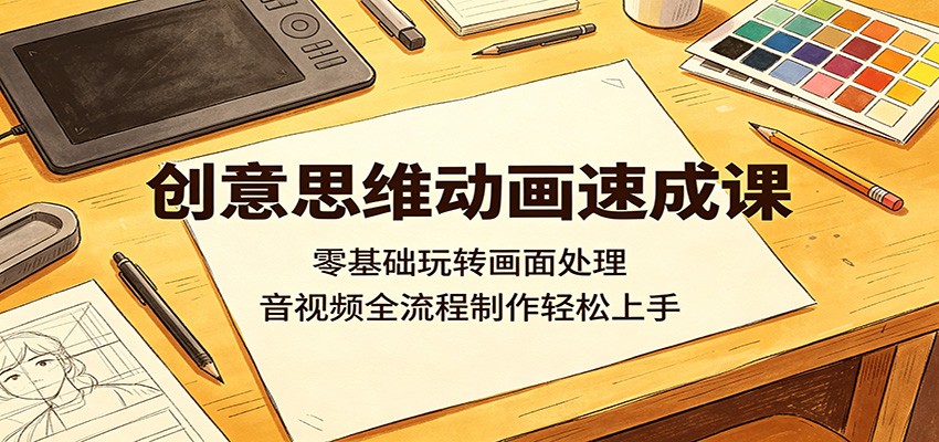 创意思维动画速成课：零基础玩转画面处理，音视频全流程制作轻松上手-青禾学社