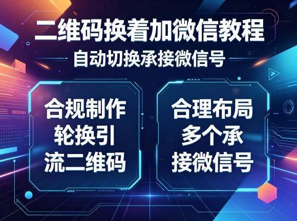 二维码换着加微信教程，自动切换承接微信号，合规制作轮换引流二维码，合理布局多个承接微信号-青禾学社