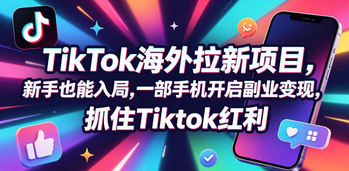 Tc联盟TikTok海外拉新项目，新手也能入局，一部手机开启副业变现，抓住Tiktok红利-青禾学社