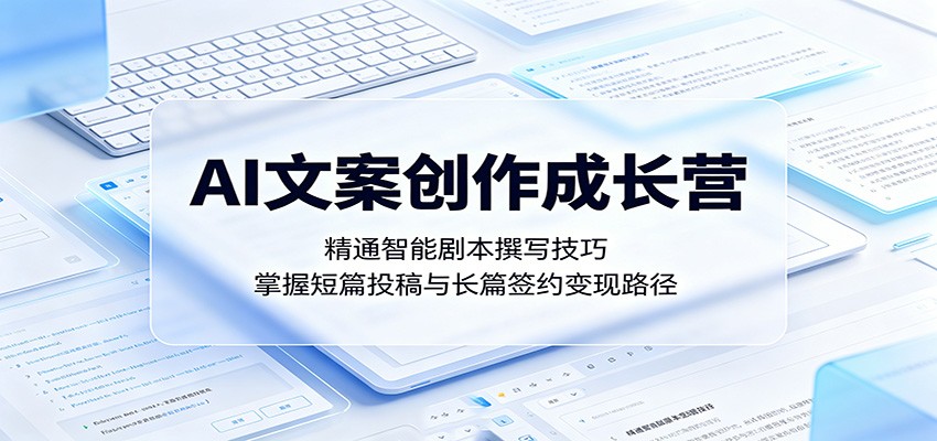 AI文案创作成长营：精通智能剧本撰写技巧，掌握短篇投稿与长篇签约变现路径-青禾学社
