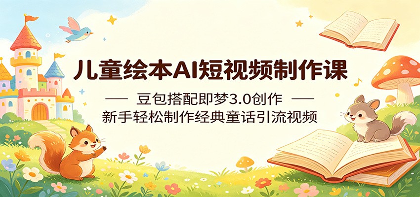 儿童绘本AI短视频制作课：豆包搭配即梦3.0创作，新手轻松制作经典童话引流视频-青禾学社