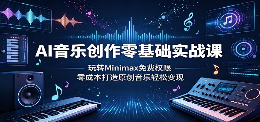 AI音乐创作零基础实战课：玩转Minimax免费权限，零成本打造原创音乐轻松变现-青禾学社