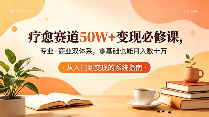 疗愈赛道50W+变现必修课，专业+商业双体系，零基础也能月入数十万-青禾学社